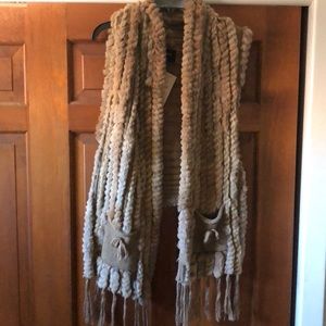 RABBIT FUR VEST/SHAWL